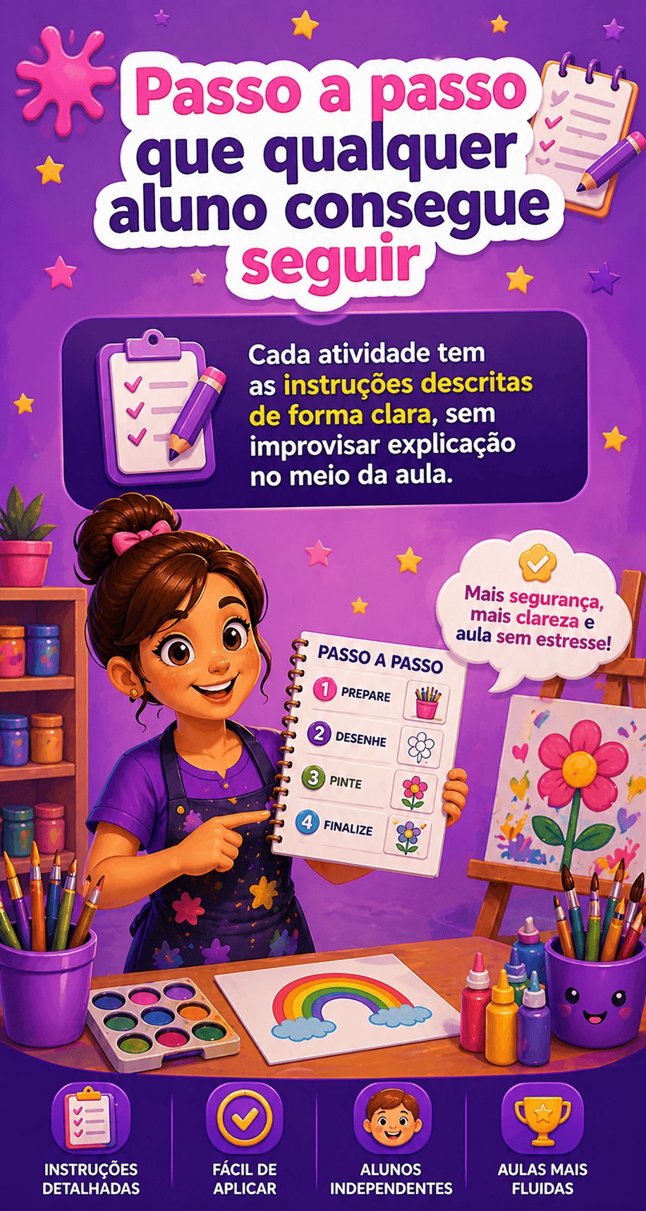 Passo a passo que qualquer aluno consegue seguir