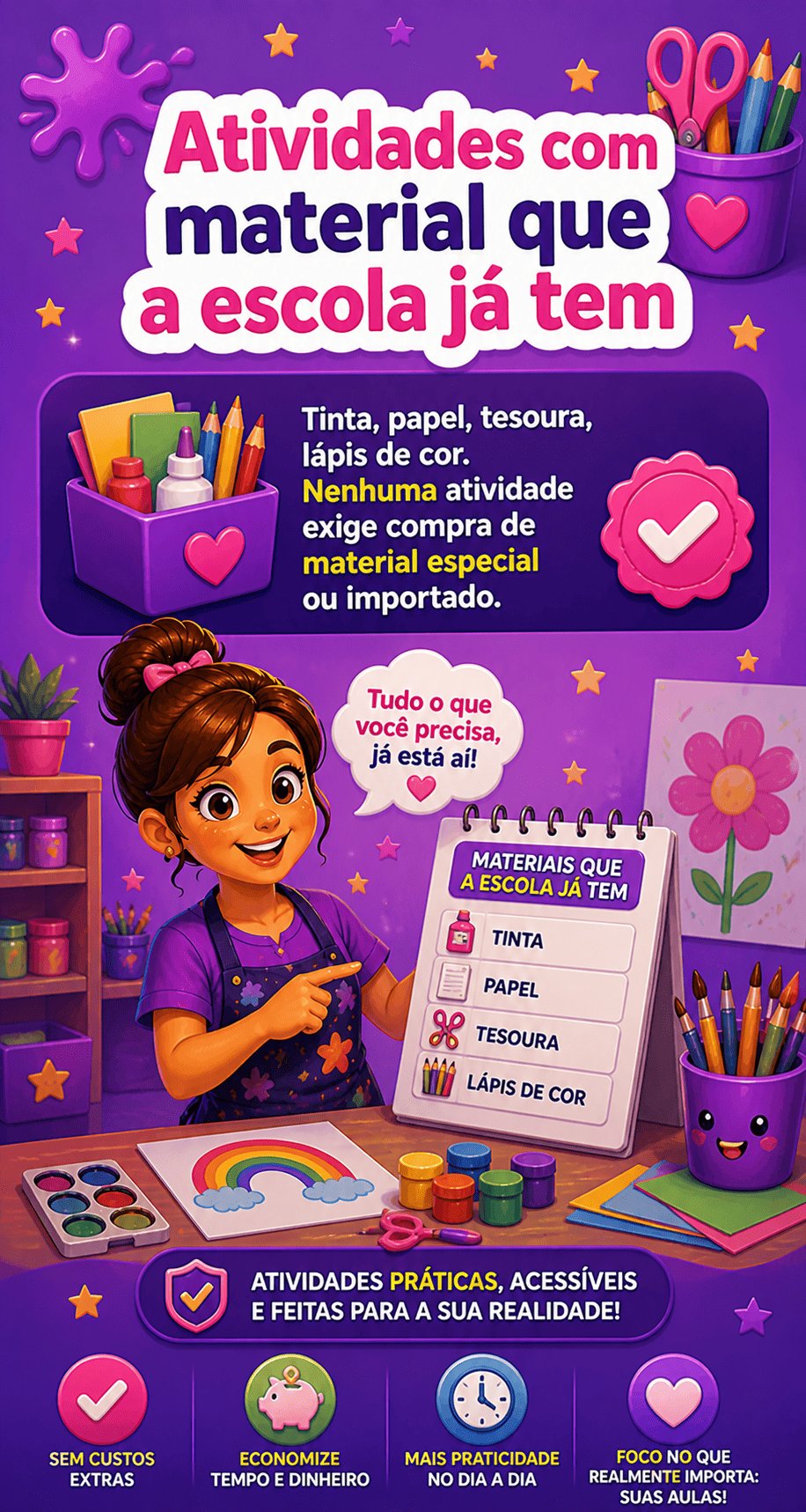 Atividades com material que a escola já tem